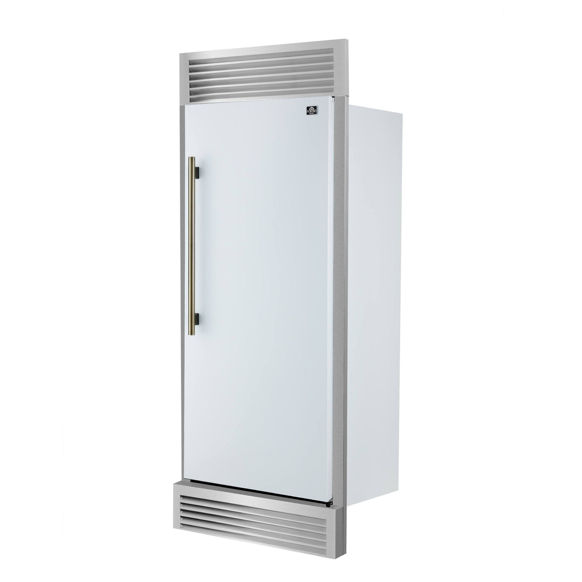 Forno Appliances - Maderno 13.6 Cu. Ft. Built-In Upright Convertible Freezer with Decorative Trim and Right Swing Door - White