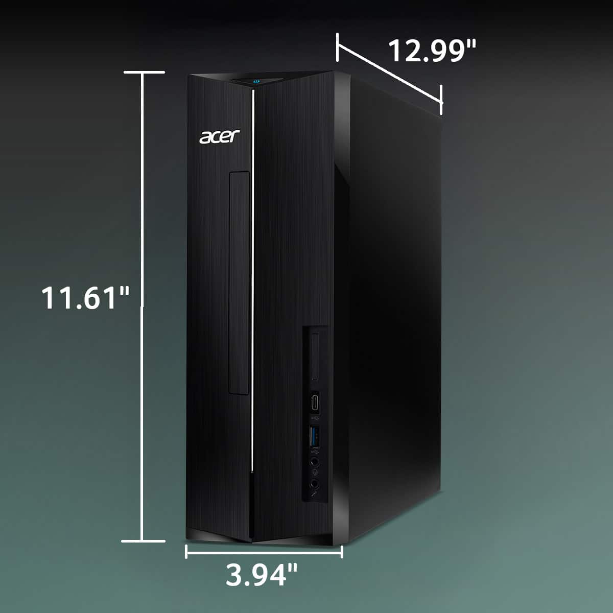 Acer - Aspire XC-1715_MDCR-UB32 Desktop - AMD Ryzen 5 40 Processor - 8GB LPDDR5 Memory - 512GB SSD - USB Keyboard and Mouse - Black