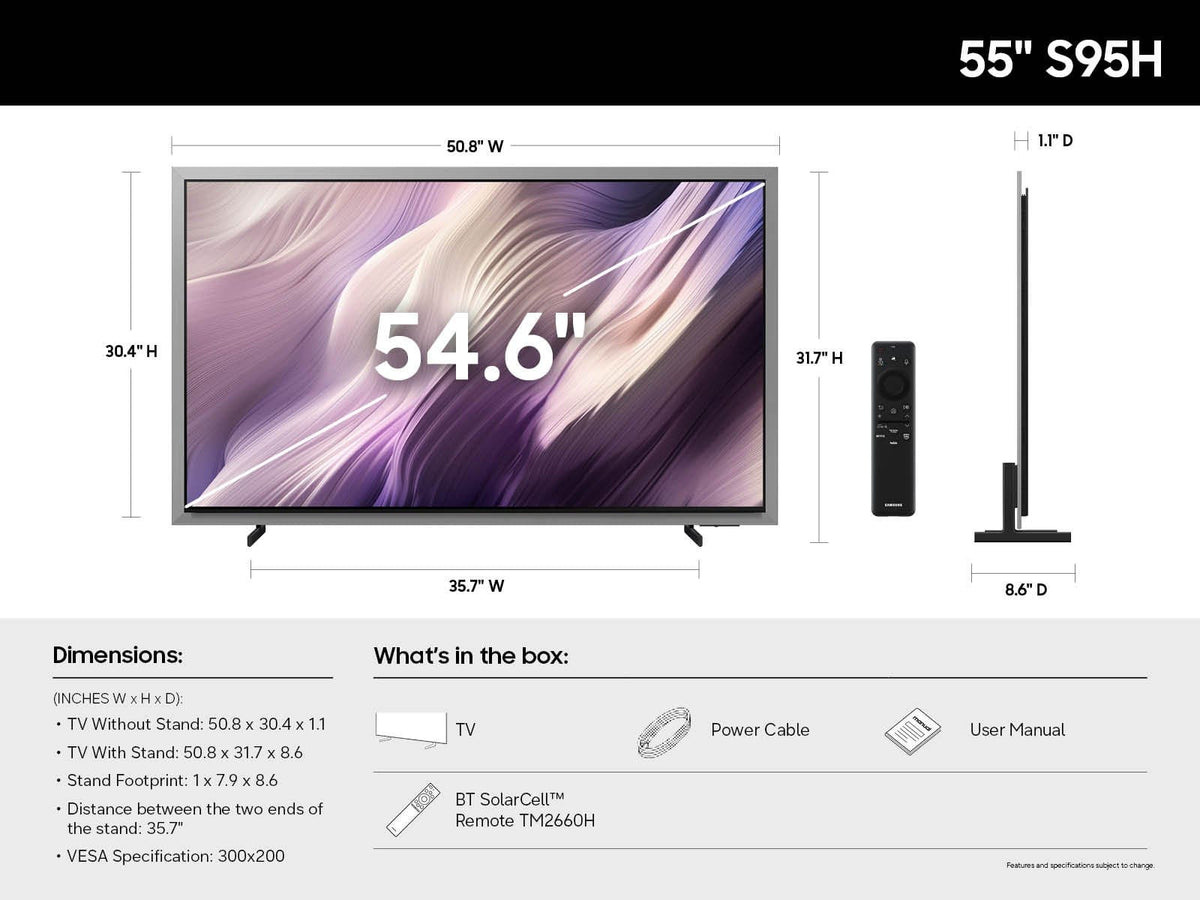 Samsung - 55" Class S95H OLED 4K Glare-Free TV with SamsungVisionAI (2026)