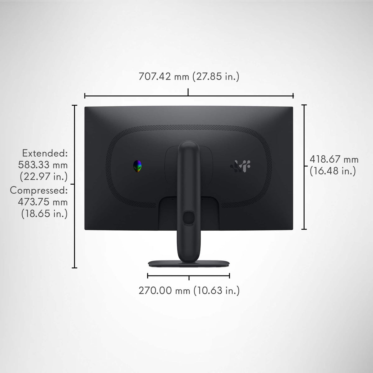 Alienware - 32" QHD 240Hz 1ms FreeSync Premium Curved Gaming Monitor with HDR (HDMI, DisplayPort) - Black