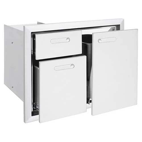 Lynx - VENTANA 30" Trash Center & Double Drawers Combination - Stainless Steel