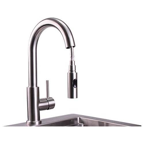 Lynx - Outdoor Gooseneck Pull Down Faucet - Silver
