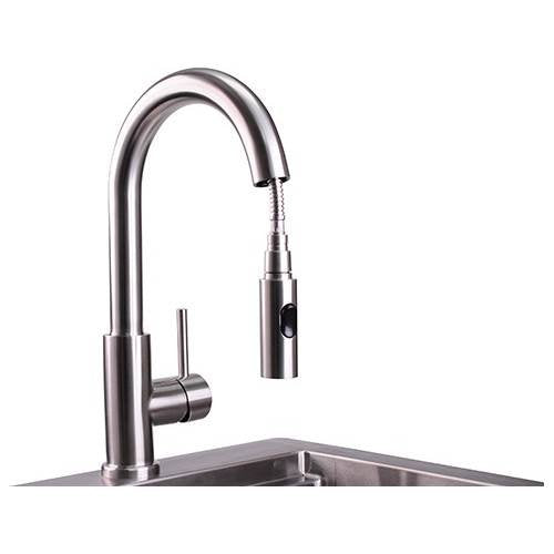Lynx - Outdoor Gooseneck Pull Down Faucet - Silver