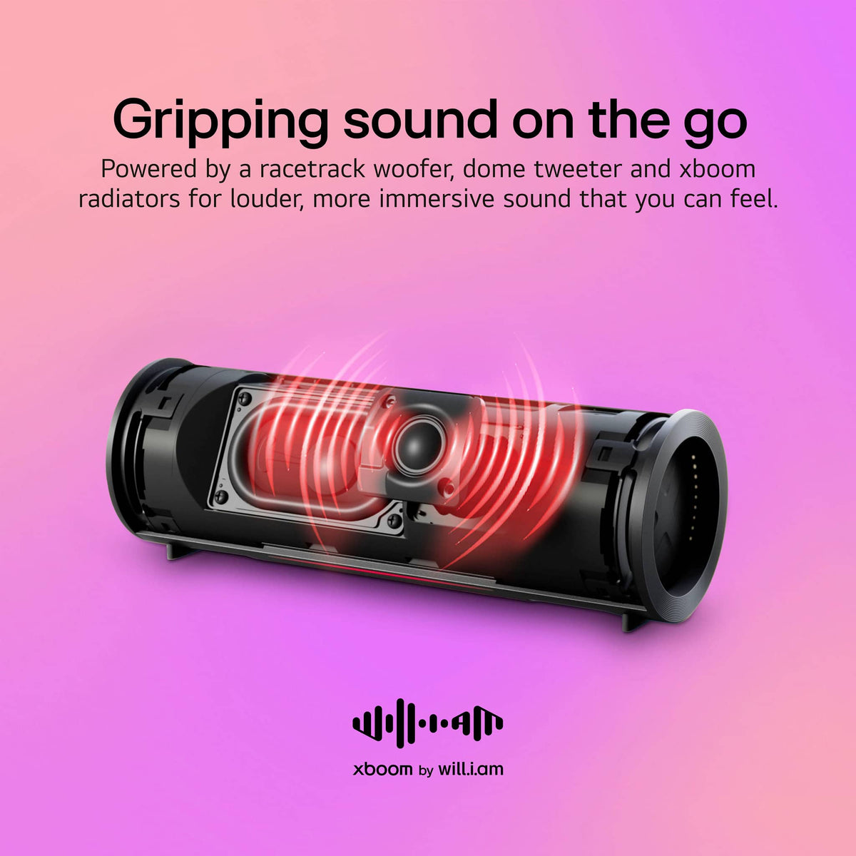 LG - xboom Grab Portable Bluetooth Speaker - Black