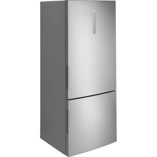 Haier - 28 in. Wide 15 Cu. Ft. Bottom-Freezer Refrigerator with Quick Cool and Freeze - Stainless Steel