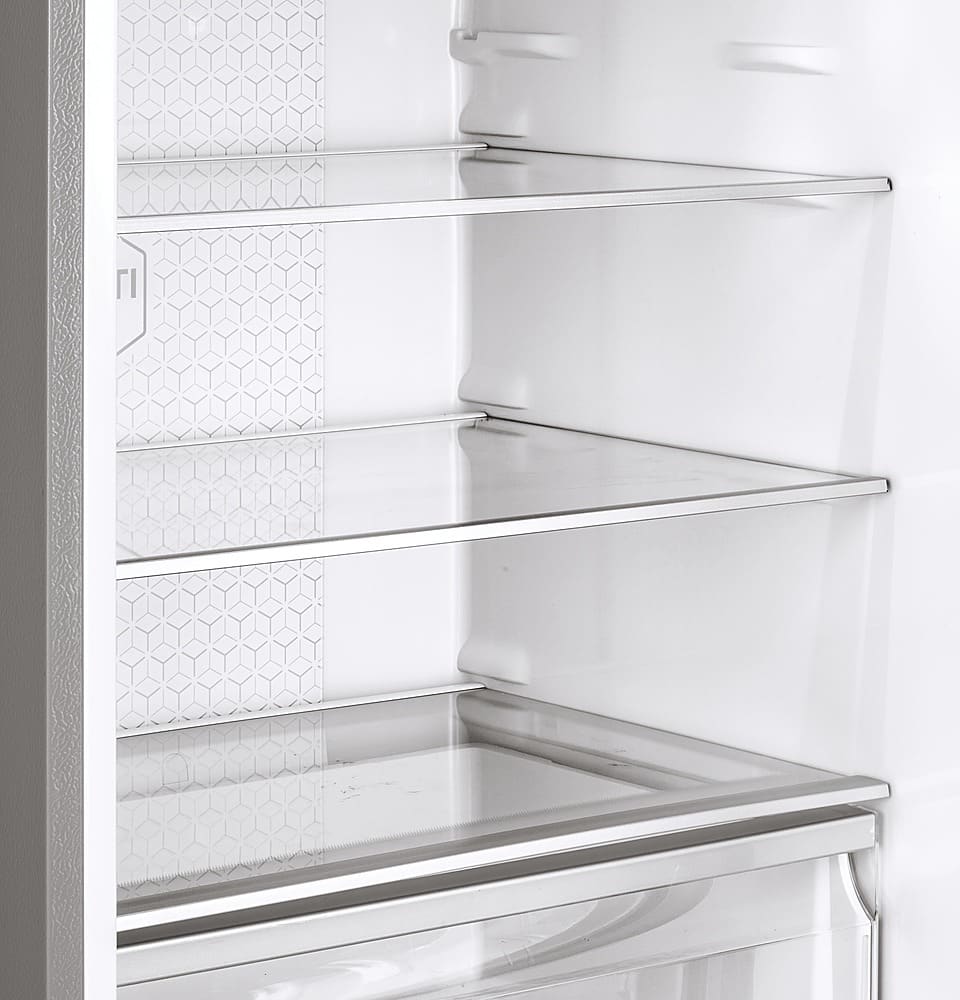 Haier - 28 in. Wide 15 Cu. Ft. Bottom-Freezer Refrigerator with Quick Cool and Freeze - Stainless Steel