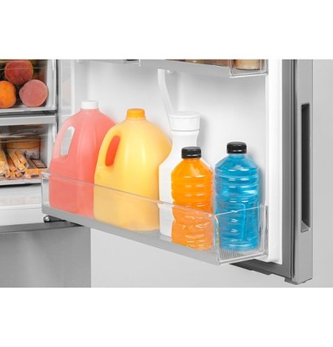 Haier - 28 in. Wide 15 Cu. Ft. Bottom-Freezer Refrigerator with Quick Cool and Freeze - Stainless Steel