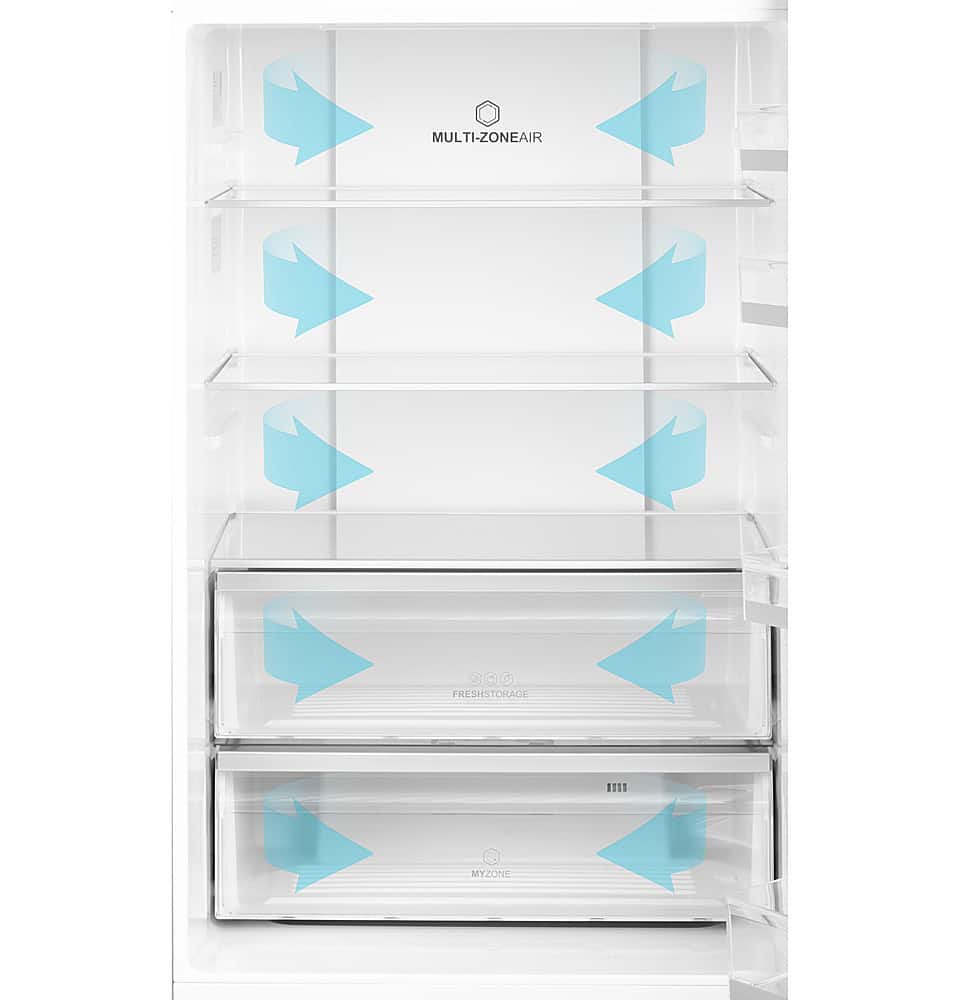 Haier - 28 in. Wide 15 Cu. Ft. Bottom-Freezer Refrigerator with Quick Cool and Freeze - Stainless Steel