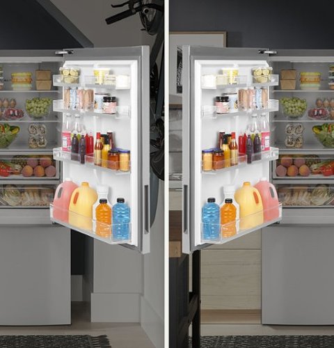 Haier - 28 in. Wide 15 Cu. Ft. Bottom-Freezer Refrigerator with Quick Cool and Freeze - Stainless Steel