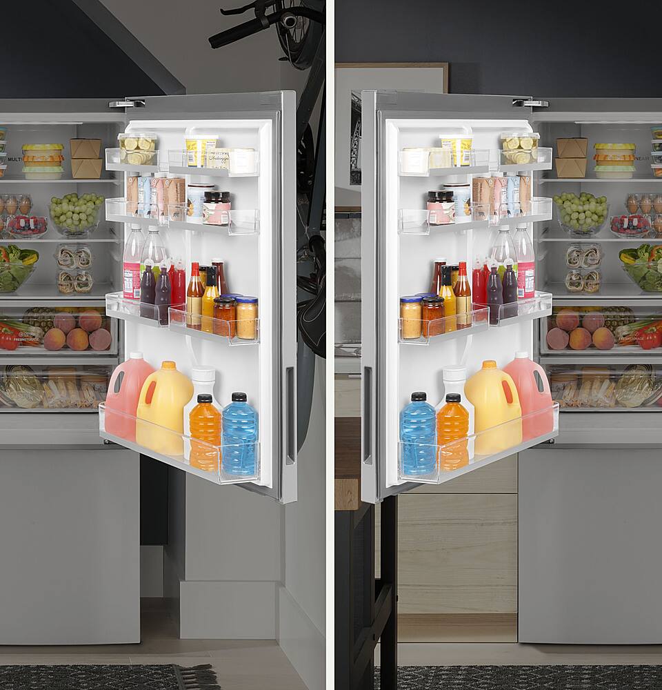 Haier - 28 in. Wide 15 Cu. Ft. Bottom-Freezer Refrigerator with Quick Cool and Freeze - Stainless Steel