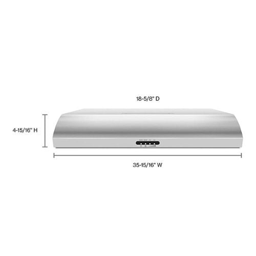 Whirlpool - 36 inches - Convertible - Under cabinet Range Hood - Stainless Steel