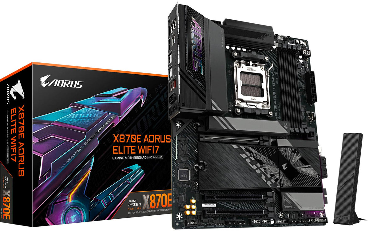 GIGABYTE - X870E AORUS ELITE WIFI7 (Socket AM5)AMD X870E ATX DDR5 Wi-Fi 7 Motherboard - Black