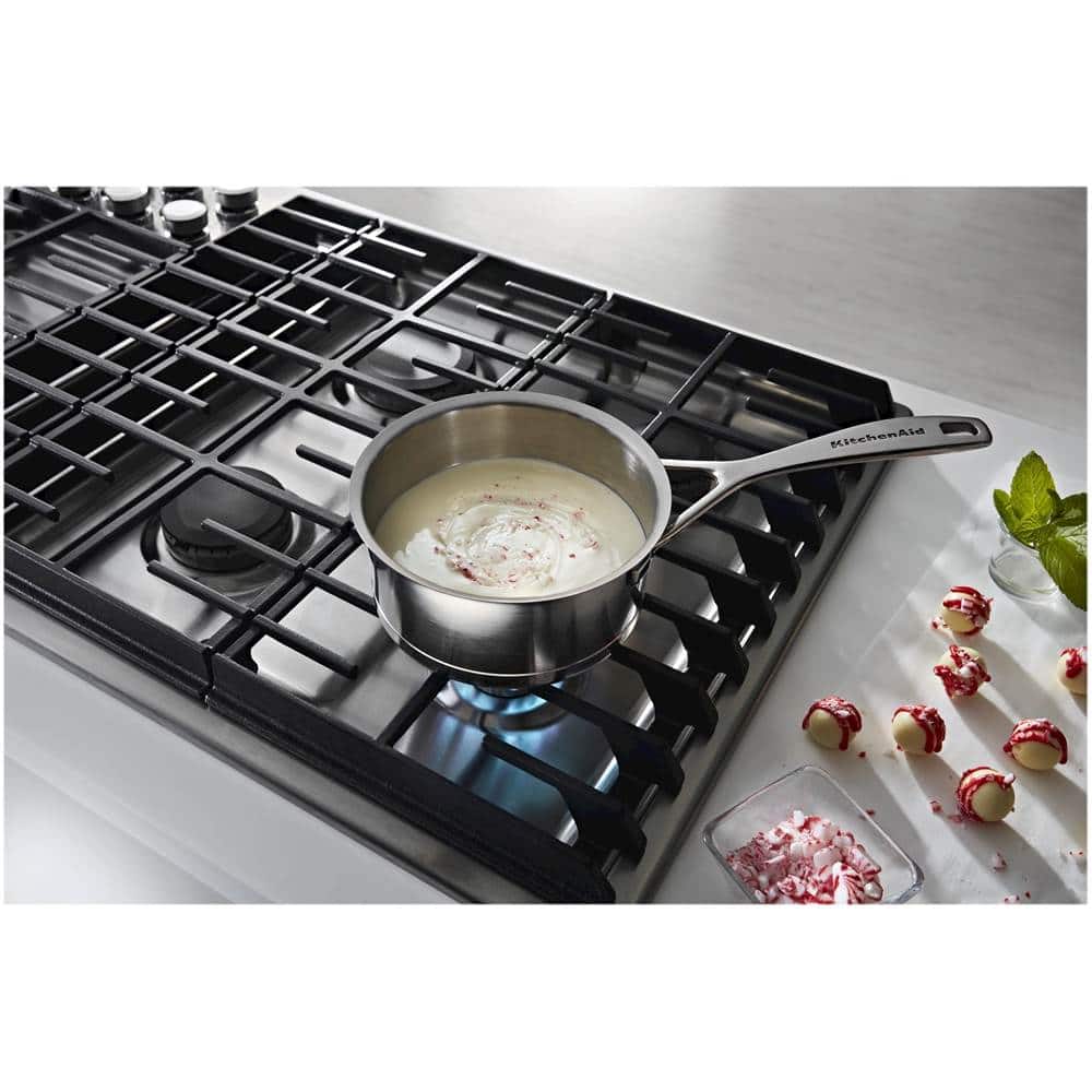 KitchenAid - 36 in. Wide 5 burners Gas Cooktop - Stainless Steel