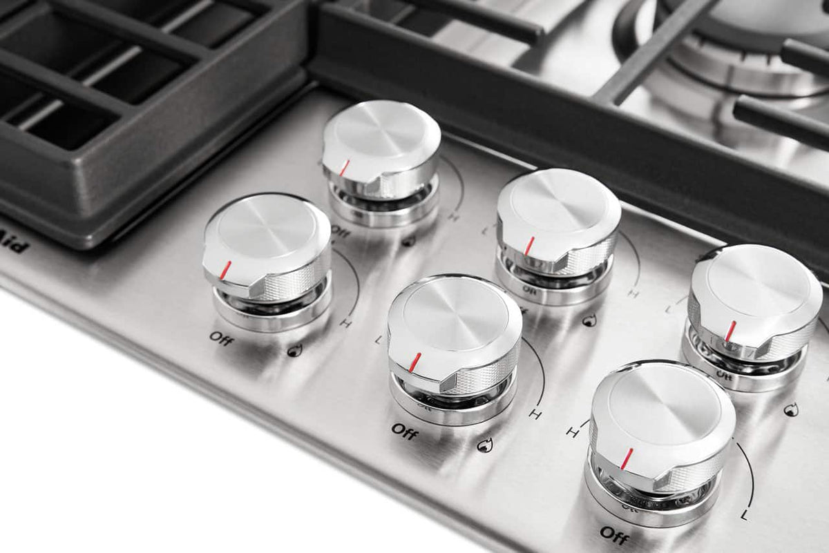 KitchenAid - 36 in. Wide 5 burners Gas Cooktop - Stainless Steel