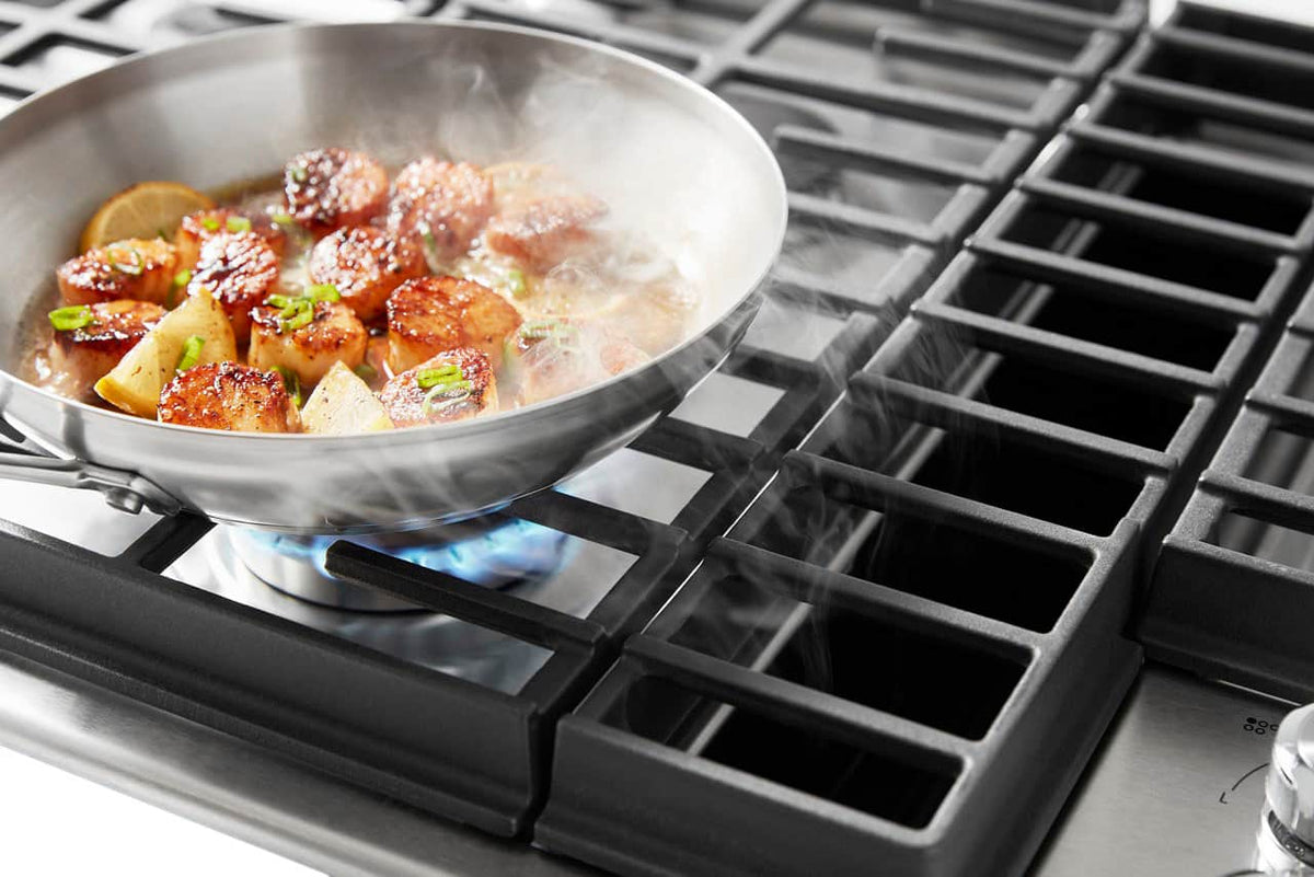 KitchenAid - 36 in. Wide 5 burners Gas Cooktop - Stainless Steel