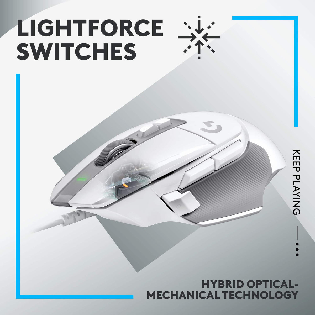 Logitech - G502 X Wired USB Optical Gaming Mouse with HERO 25K Sensor - Wired - White