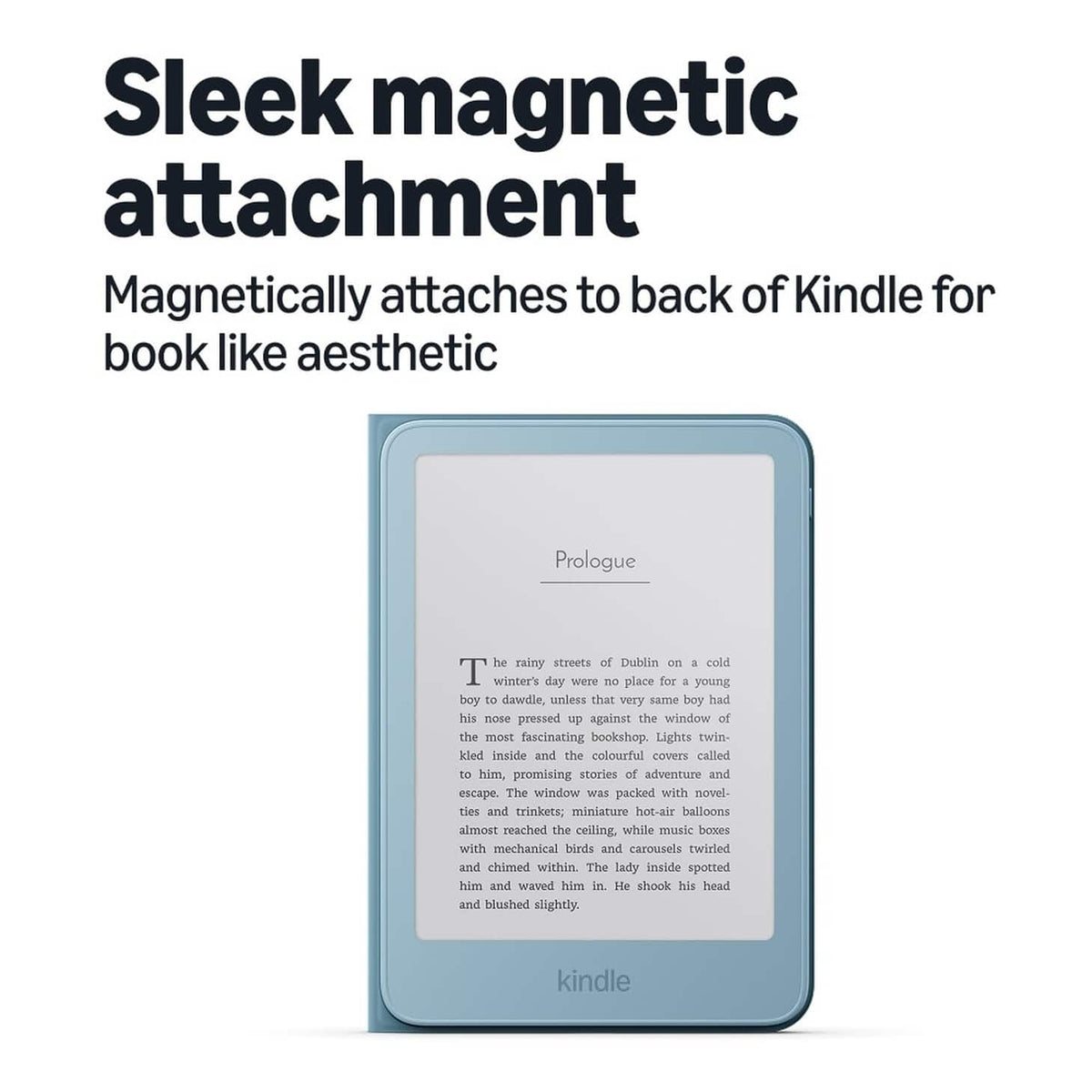 All-New Amazon Kindle Aluminum Slim Cover w/ Magnetic Attach, Lightweight, Foldable Protective Case, Plant-Based Leather - Alpine Sky