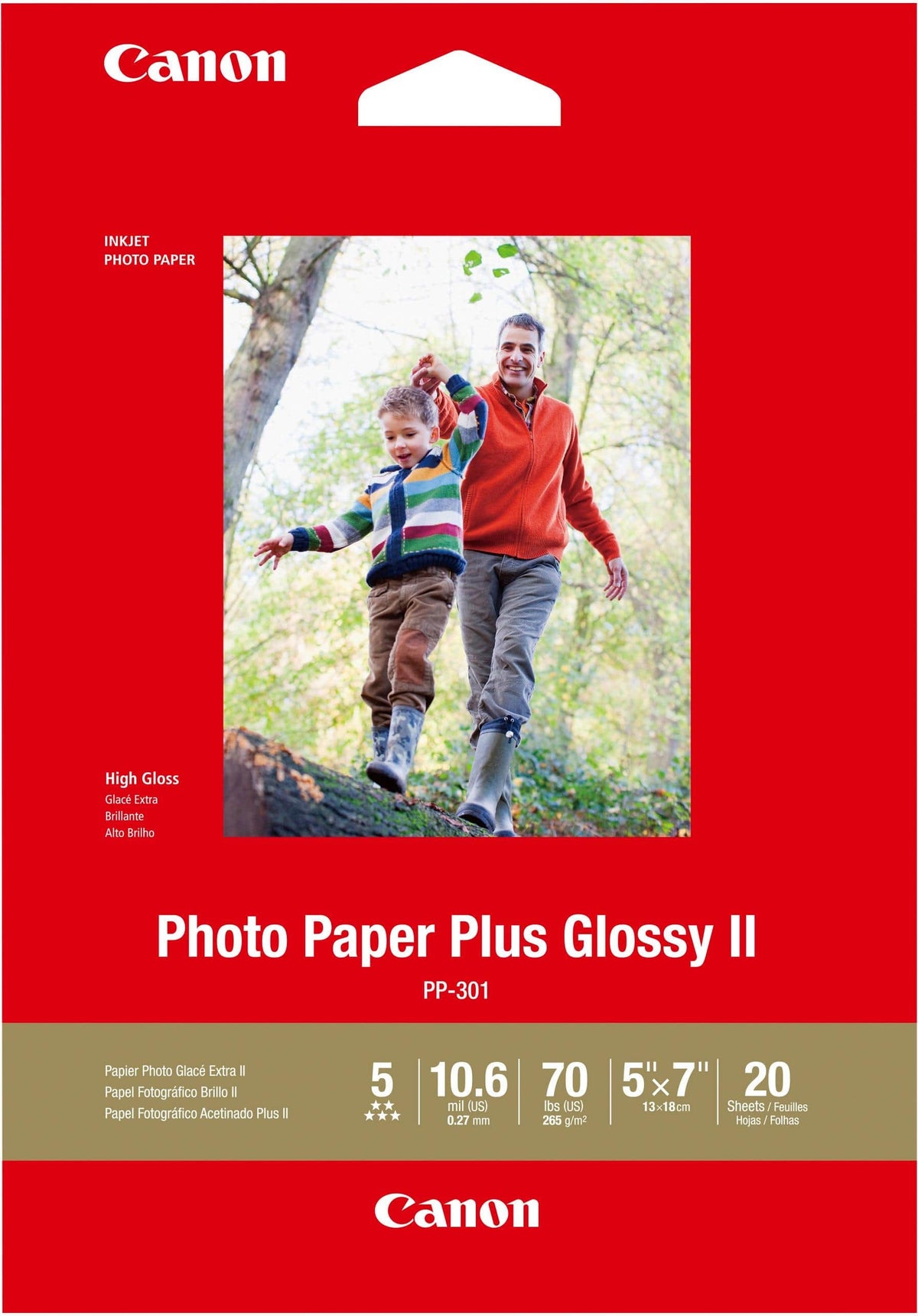Canon - PP-301 Photo Plus II Glossy Photo 5.12" x 7.1" 20-Count Paper - White