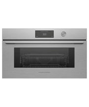 Fisher & Paykel - 30" 1.7 Cu. Ft. Single Convection Speed Oven, 6.8" Touchscreen w/Dial - Compact - Contemporary - Brushed silver