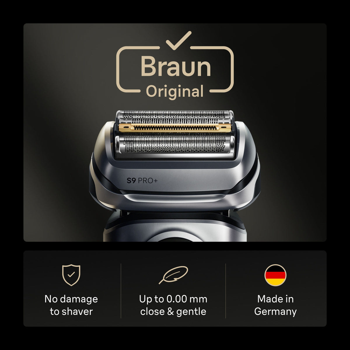 Braun - Series 9 PRO+ Men's Electric Shaver Head Replacement 96M Electric Shavers - Silver