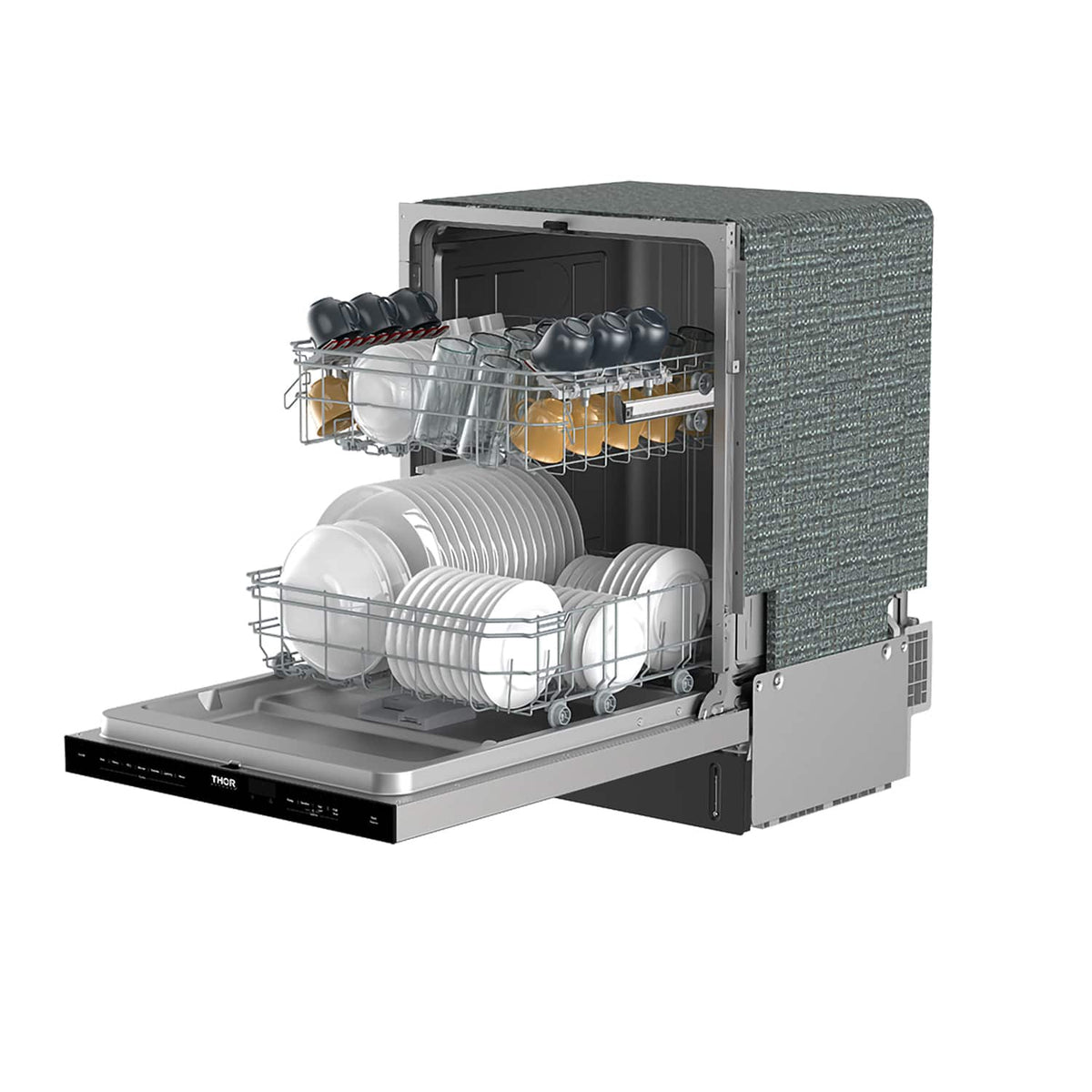 Thor Kitchen - 24" Top Control Built-In Dishwasher Stainless Steel Tub with Pocket Handle, 51 dBA - Stainless Steel