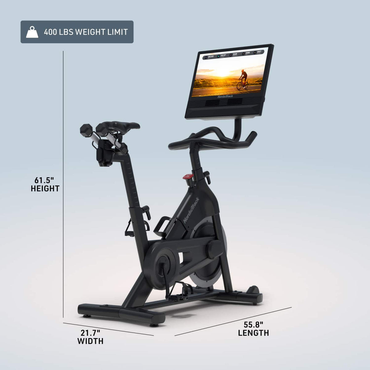 NordicTrack - 24 Studio Bike for a Best-In-Class Cycling Experience - Black