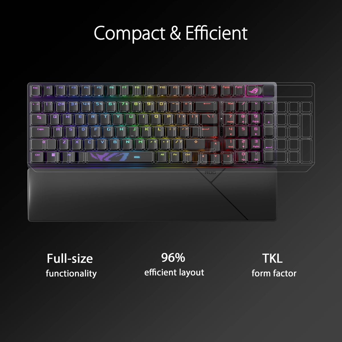ASUS - ROG Strix Scope II 96 96% Wireless Mechanical Gaming Keyboard with Hot-Swappable ROG NX Snow Switches - Black