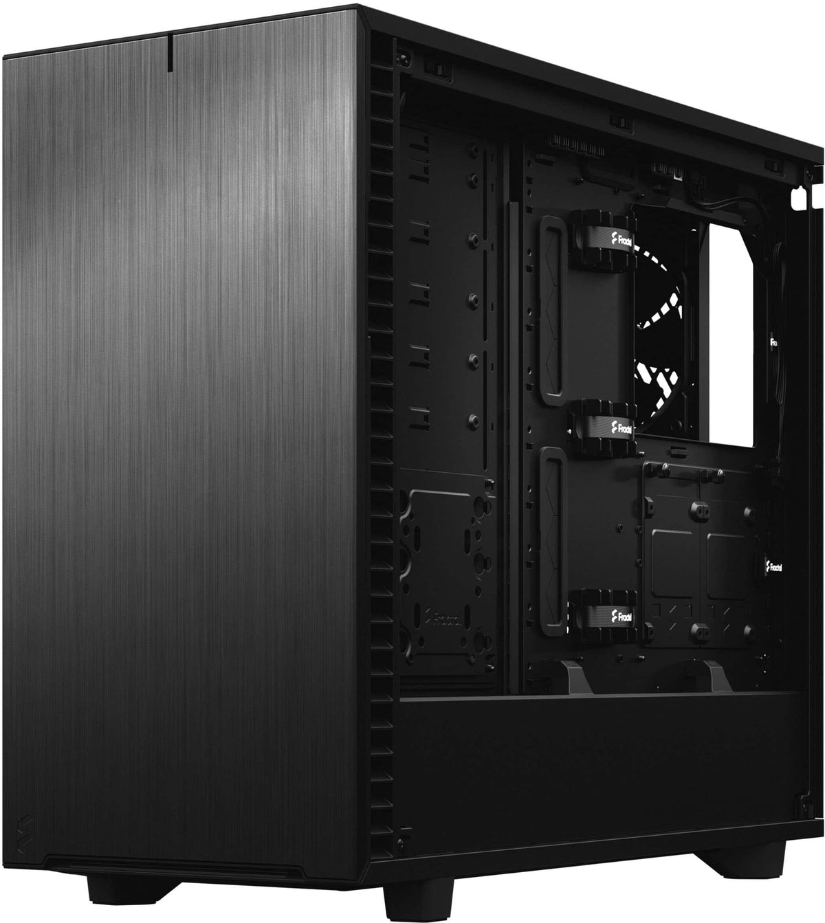 Fractal Design - Define 7 Black Brushed Aluminum/Steel E-ATX Silent Modular Mid Tower PC Case - Black