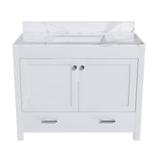 43" Bathroom Vanity, Multi Functional Cabinet With Doors And Drawer - White