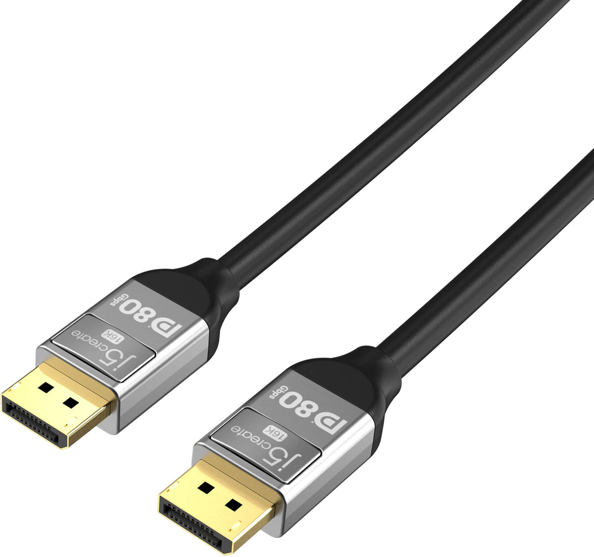 j5create - VESA® Certified 16K DisplayPort™ 2.1 80Gbps 5.2 ft. Cable for DisplayPort enabled Devices - Black