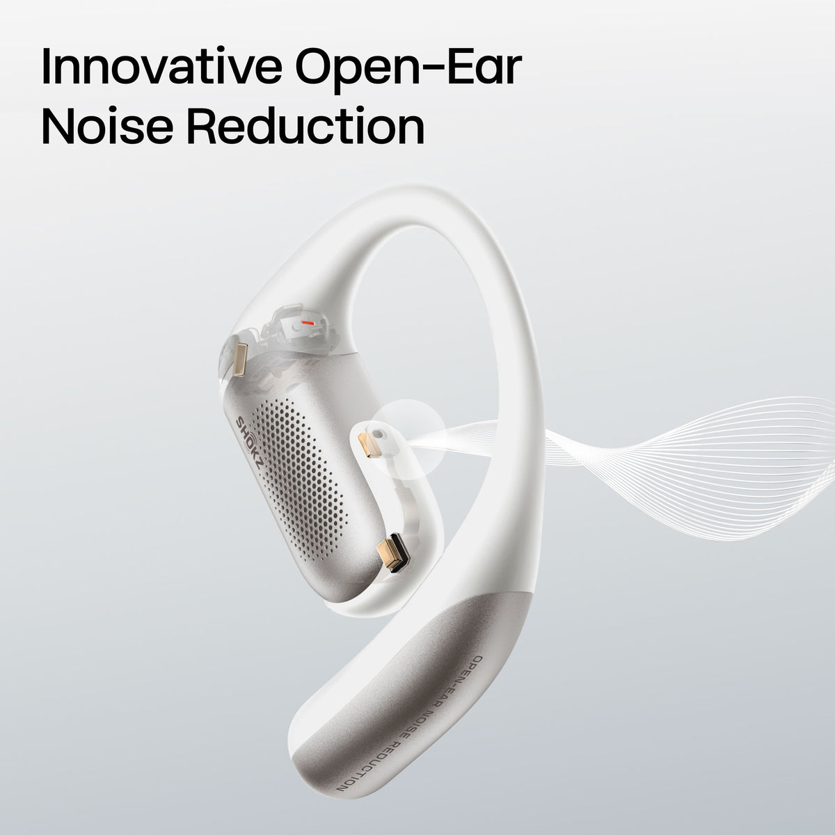 Shokz - OpenFit Pro Open-Ear True Wireless Bluetooth Active Noise Reduction Earbuds - White