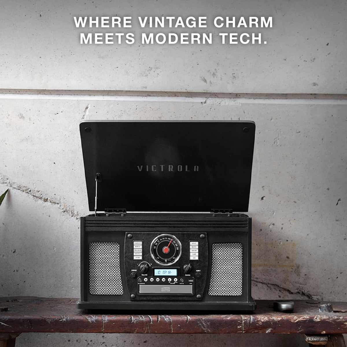 Victrola - Navigator 8-in-1 Classic Bluetooth Record Player with Turntable - White