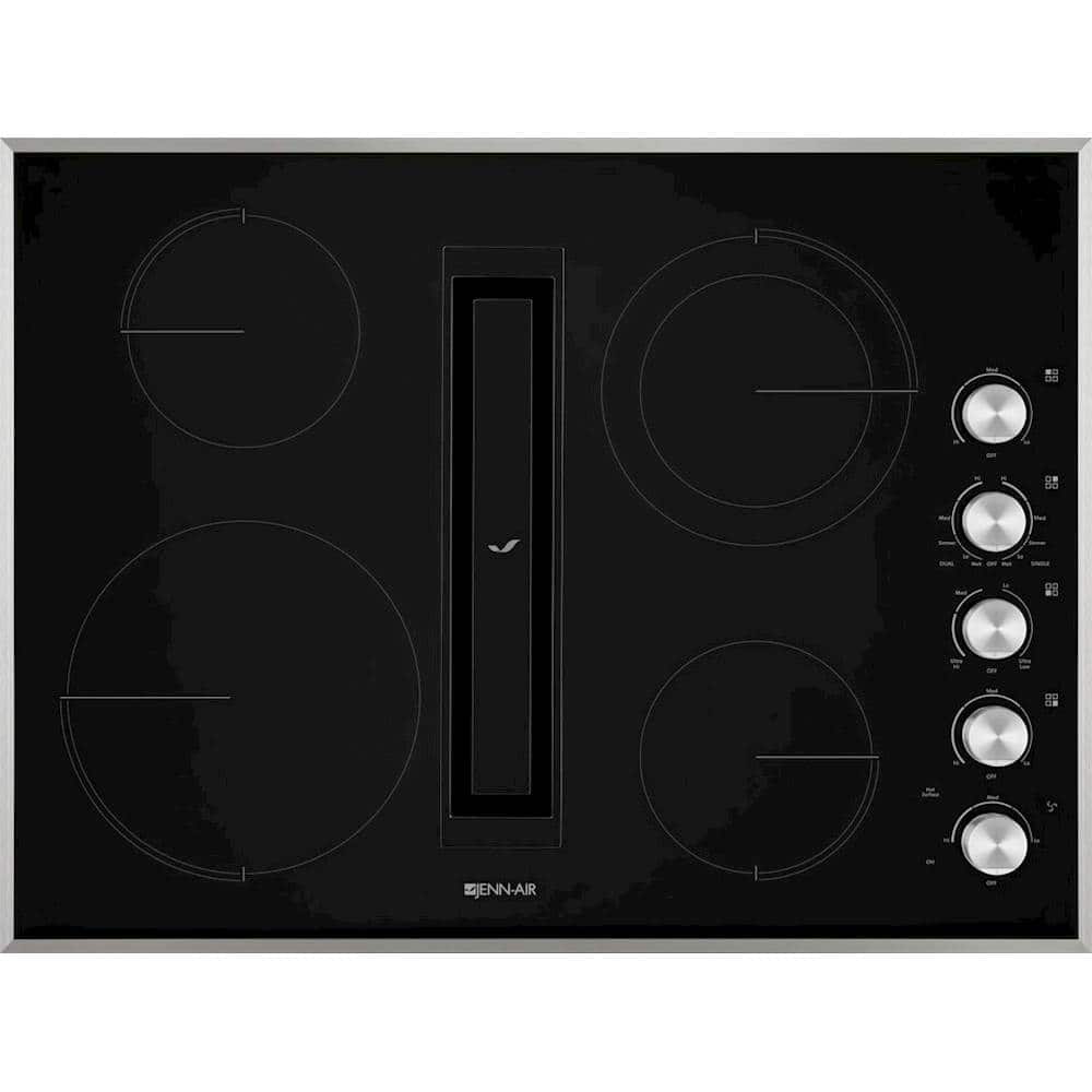 JennAir - 30 in. Wide 4 Element JX3 Euro-Style Built-In Electric Cooktop - Black Stainless Steel
