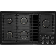 JennAir - 36 in. Wide 5 Burner Built-In Gas Cooktop - Black