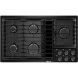 JennAir - 36 in. Wide 5 Burner Built-In Gas Cooktop - Black