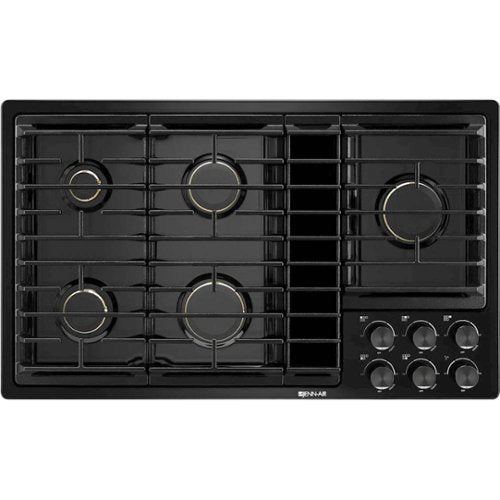 JennAir - 36 in. Wide 5 Burner Built-In Gas Cooktop - Black