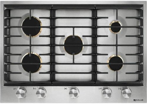 JennAir - 30 in. Wide 5 Burner Built-In Gas Cooktop - Stainless Steel