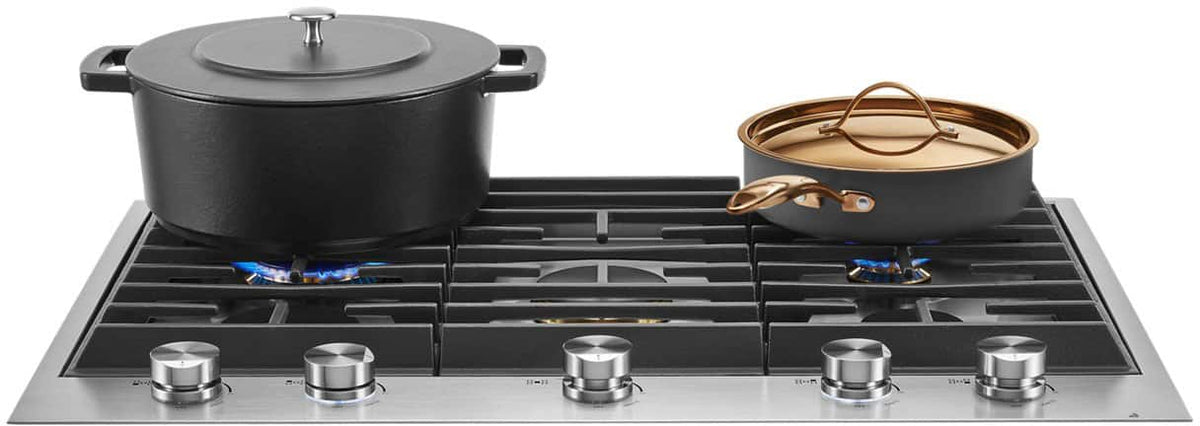 JennAir - 30 in. Wide 5 Burner Built-In Gas Cooktop - Stainless Steel
