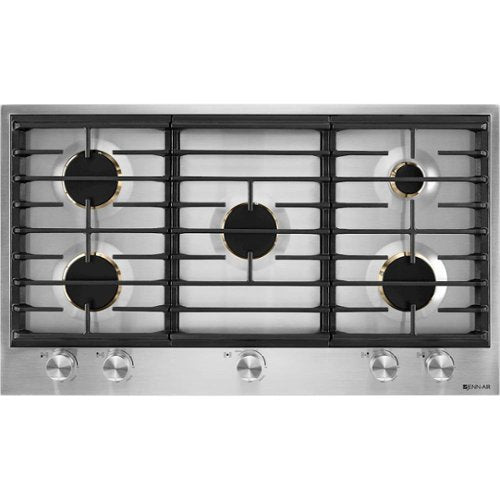JennAir - 36 in. Wide 5 Burner Built-In Gas Cooktop - Stainless Steel
