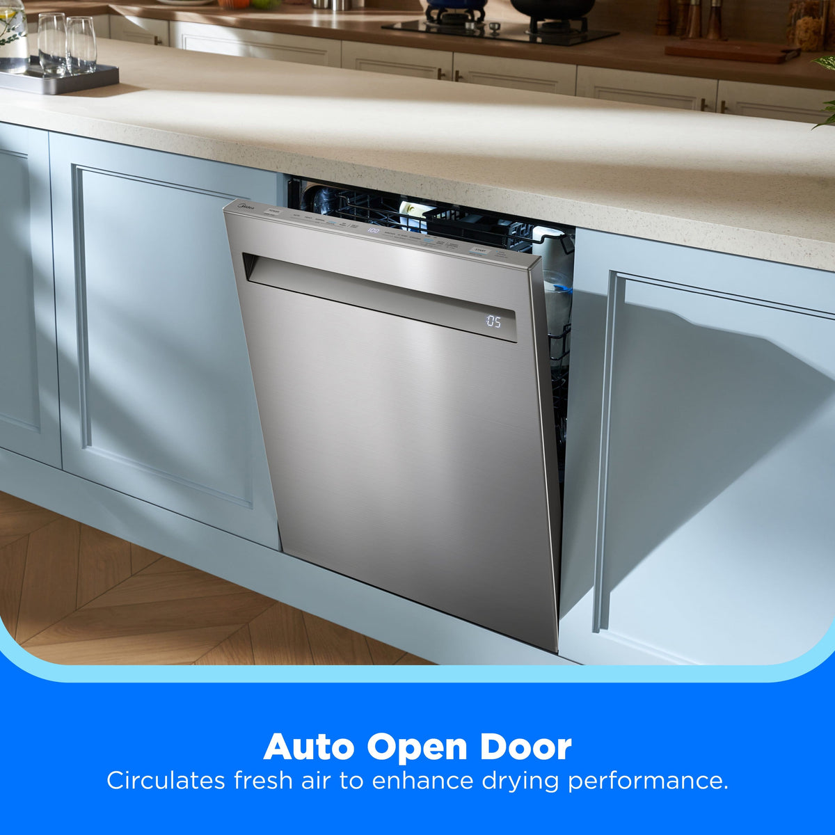 Midea - STRAWash 24" Top Control Built-In Dishwasher with Total Tumbler Clean, SENSOR TruDry, 44 dB - Stainless Steel