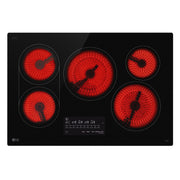LG - 30-in Wide Built-In Electric Smart Cooktop with 5 Elements, Backlit SmoothTouch Glass Controls and 3.2kW Dual Element - Black