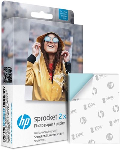 HP - Sprocket 2" x 3" Premium Sticky-Backed Zink Photo Paper - White