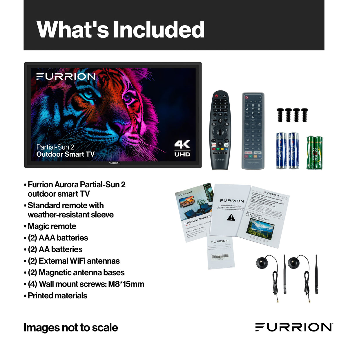Furrion - Aurora 43" Partial-Sun 2 Outdoor Smart 4K LED Impact-Resistant Screen WiFi-Boosting Antennas 750 Nit