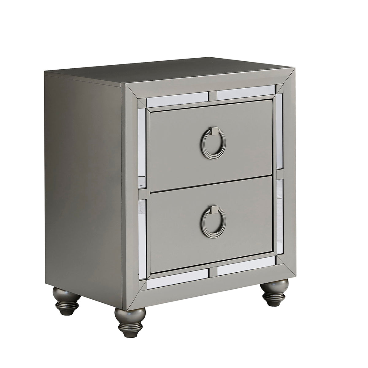 Chloe - Nightstand - Silver / Gray