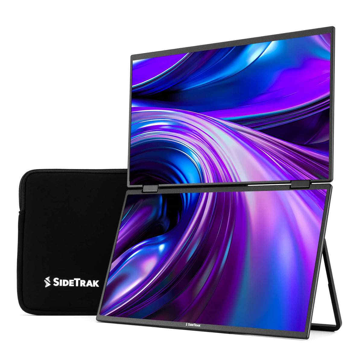 SideTrak - Solo Book 15.6” Stacked Dual Monitor - Black