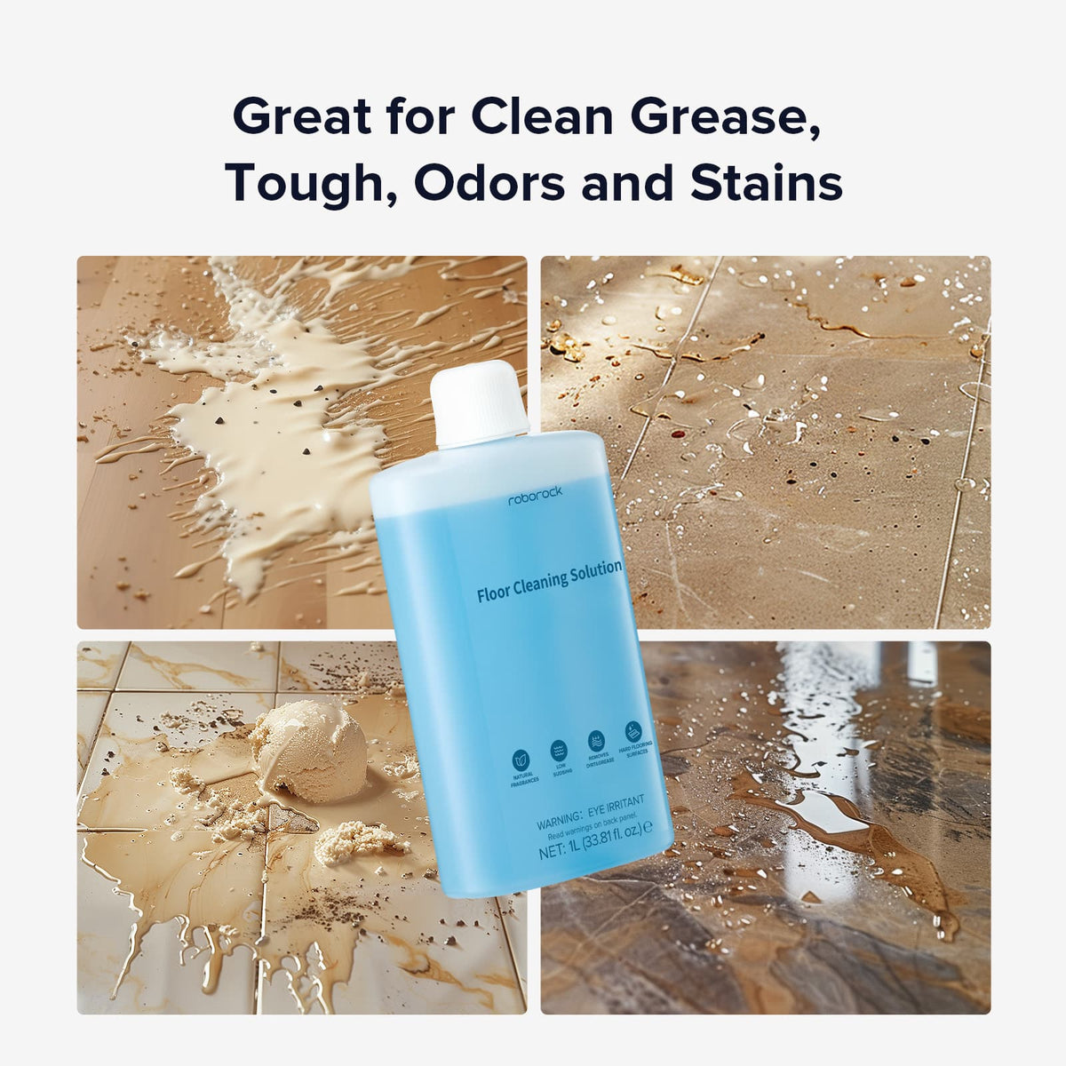 Roborock - Official Multi-Surface Floor Cleaning Solution, Compatible with Robot Vacuum Cleaners with Mopping and Wet/Dry Vacuum - Blue