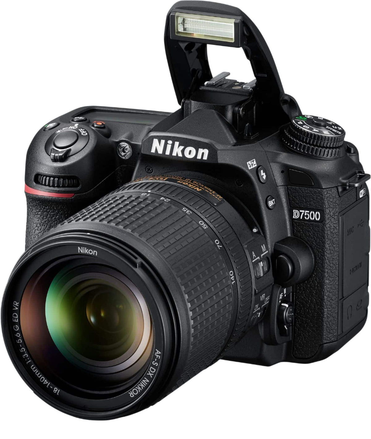 Nikon - D7500 DSLR 4K Video Camera with AF-S DX NIKKOR 18-140mm f/3.5-5.6G ED VR lens - Black