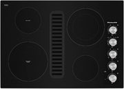 KitchenAid - 30 in. Wide 4 element Built-In Downdraft Electric Cooktop - Black