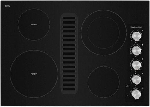 KitchenAid - 30 in. Wide 4 element Built-In Downdraft Electric Cooktop - Black