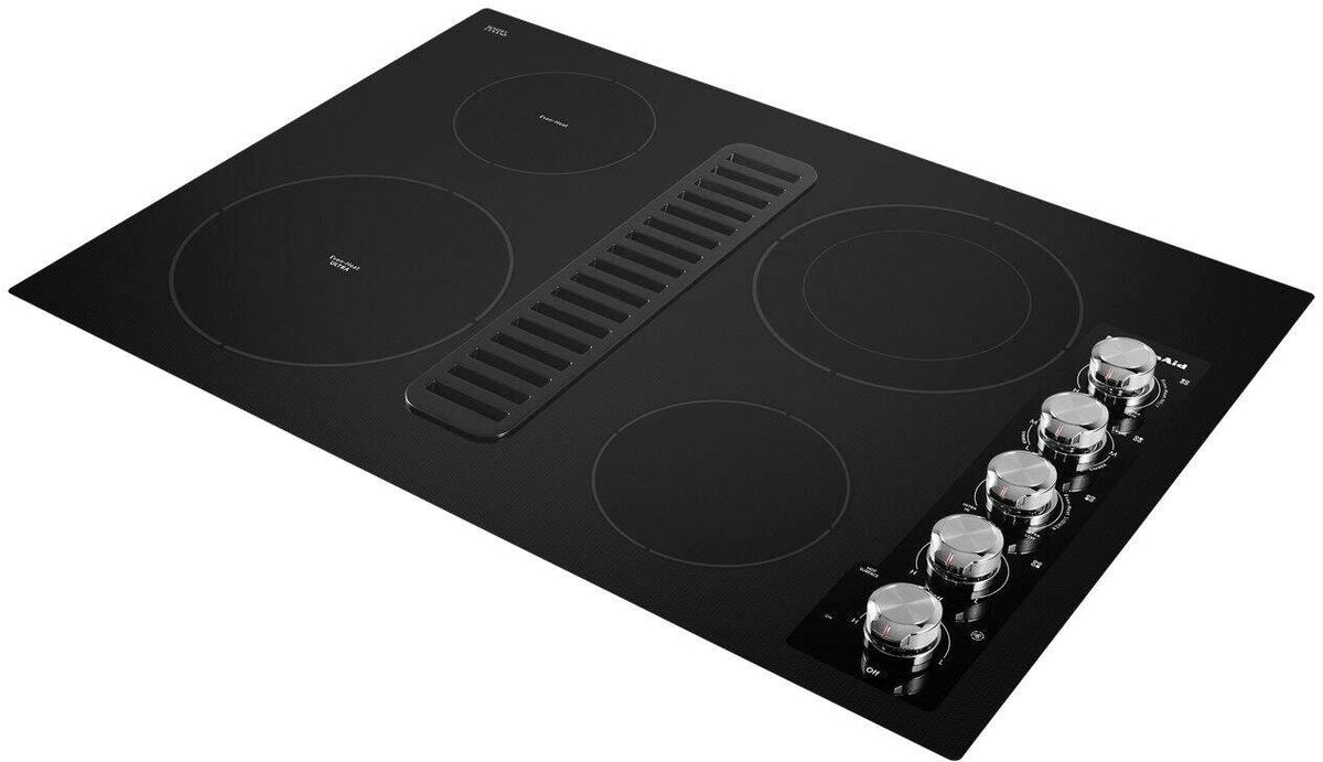 KitchenAid - 30 in. Wide 4 element Built-In Downdraft Electric Cooktop - Black
